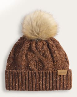CABLE KNIT BEANIE IN TOBACCO DONEGAL image number 1
