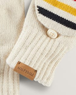 ALTERNATE VIEW OF GLACIER MERINO KNIT CONVERTIBLE MITTENS IN WHITE MULTI image number 2