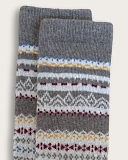 ALTERNATE VIEW OF FAIR ISLE CREW SOCKS IN TAN MULTI image number 2