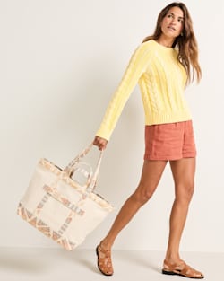 ALTERNATE VIEW OF ASTORIA CANVAS LARGE TOTE IN IVORY PONDEROSA image number 5