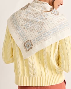 ALTERNATE VIEW OF LAUREL GROVE EMBROIDERED BANDANA IN IVORY image number 5