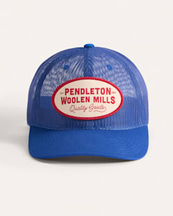 ALTERNATE VIEW OF MESH FIVE PANEL TRUCKER HAT IN ROYAL BLUE image number 3