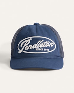 ALTERNATE VIEW OF LOGO FIVE PANEL TRUCKER HAT IN NAVY image number 3