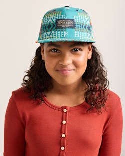ALTERNATE VIEW OF YOUTH PRINTED SNAPBACK HAT IN TURQOUISE CHIEF JOSEPH image number 4