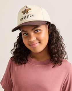 ALTERNATE VIEW OF YOUTH COWBOY SNAPBACK HAT IN IVORY image number 4