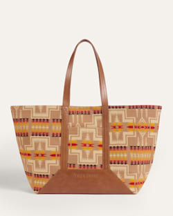 ALTERNATE VIEW OF LOOK WEST WIDE TOTE IN TAN HARDING image number 4