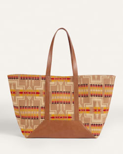 ALTERNATE VIEW OF LOOK WEST WIDE TOTE IN TAN HARDING image number 5