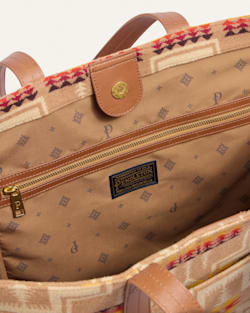 ALTERNATE VIEW OF LOOK WEST WIDE TOTE IN TAN HARDING image number 6