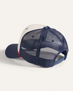 ALTERNATE VIEW OF EAGLE FIVE PANEL TRUCKER HAT IN NAVY/WHITE image number 2