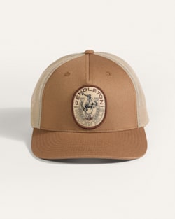 ALTERNATE VIEW OF WESTERN LOGO FIVE PANEL TRUCKER HAT IN TAN image number 3