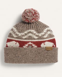 BISON LAMBSWOOL POM BEANIE IN BROWN image number 1
