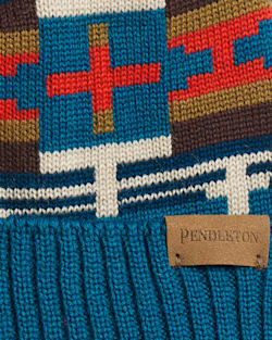 ALTERNATE VIEW OF SHIPROCK MERINO BEANIE IN TEAL image number 2