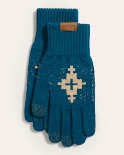 SHIPROCK MERINO TEXTING GLOVES IN TEAL image number 1