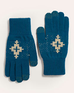 ALTERNATE VIEW OF SHIPROCK MERINO TEXTING GLOVES IN TEAL image number 2