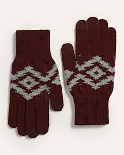ALTERNATE VIEW OF CROWN POINT MERINO TEXTING GLOVES IN RED image number 2