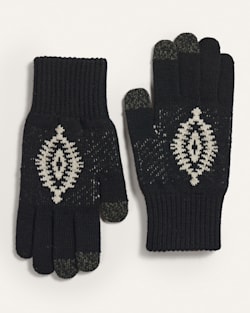 ALTERNATE VIEW OF LOS OJOS MERINO TEXTING GLOVES IN BLACK image number 2