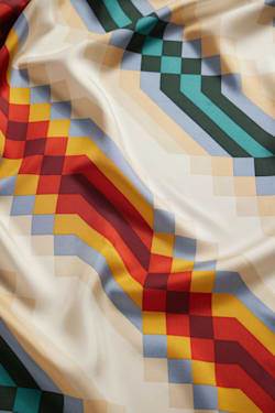 ALTERNATE VIEW OF ADDIE ROANHORSE X PENDLETON MIDDLE WATERS SILK SCARF IN MULTI image number 5