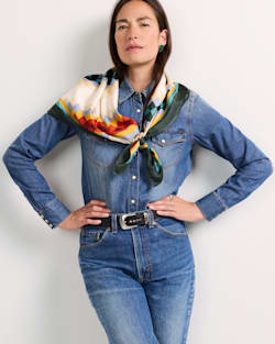 ALTERNATE VIEW OF ADDIE ROANHORSE X PENDLETON MIDDLE WATERS SILK SCARF IN MULTI image number 6