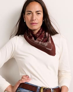 EMBROIDERED BANDANA IN RAISIN image number 1