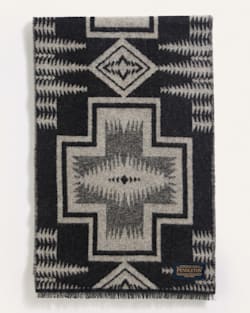 HARDING WOOL SCARF IN BLACK/TAN image number 1