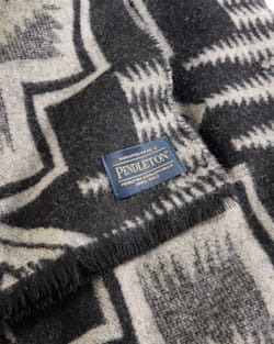ALTERNATE VIEW OF HARDING WOOL SCARF IN BLACK/TAN image number 2
