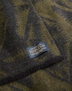 ALTERNATE VIEW OF MIRROR LAKE WOOL SCARF IN OLIVE image number 2