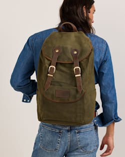 ODYSSEY WAXED CANVAS BACKPACK IN OLIVE image number 1
