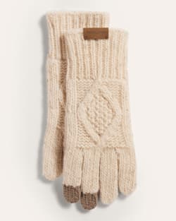CABLE KNIT TEXTING GLOVES IN IVORY DONEGAL image number 1