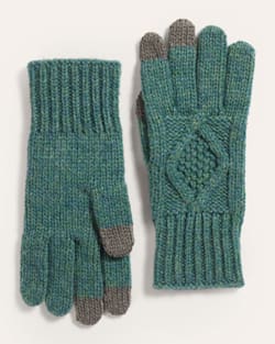 ALTERNATE VIEW OF CABLE KNIT TEXTING GLOVES IN SEAPORT image number 2