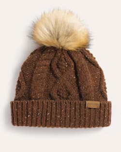 CABLE KNIT POM BEANIE IN WALNUT DONEGAL image number 1