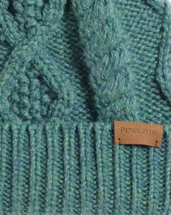 ALTERNATE VIEW OF CABLE KNIT POM BEANIE IN SEAPORT image number 2