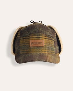 ALTERNATE VIEW OF HERRINGBONE PLAID TIMBERLINE HAT IN GREEN MIX/BROWN image number 3