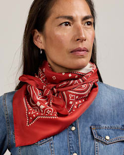 RODEO SPIRIT SILK SCARF IN RED image number 1