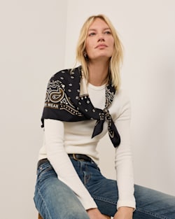 RODEO SPIRIT SILK SCARF IN BLACK image number 1
