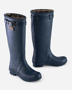 HERITAGE EMBOSSED TALL RAIN BOOTS IN NAVY image number 1