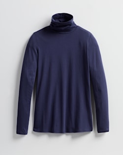LONG-SLEEVE TURTLENECK JERSEY TEE IN OCEAN BLUE image number 1