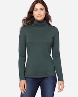 LONG-SLEEVE TURTLENECK JERSEY TEE IN DARK SPRUCE image number 1