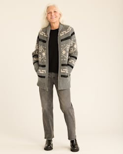 ALTERNATE VIEW OF WOMEN'S WESTERLEY CARDIGAN IN GREY/BLACK image number 5