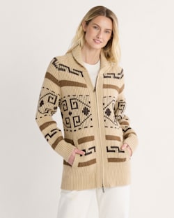 WOMEN'S WESTERLEY CARDIGAN IN TAN/BROWN image number 1