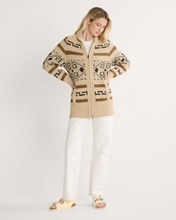 ALTERNATE VIEW OF WOMEN'S WESTERLEY CARDIGAN IN TAN/BROWN image number 4