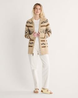 ALTERNATE VIEW OF WOMEN'S WESTERLEY CARDIGAN IN TAN/BROWN image number 5