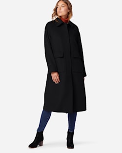 LONG WOOL COAT IN BLACK image number 1