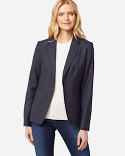 SHELBY AIRLOOM WOOL FLANNEL BLAZER IN NAVY MIX image number 1