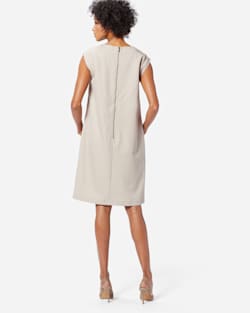 ADDITIONAL VIEW OF SEASONLESS WOOL CHARLI SHIFT DRESS IN SANDSTONE image number 2
