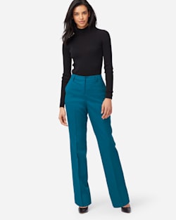 SEASONLESS WOOL LINED STRAIGHT LEG PANTS IN MOROCCAN BLUE image number 1
