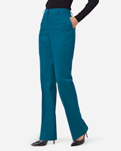 ALTERNATE VIEW OF SEASONLESS WOOL LINED STRAIGHT LEG PANTS IN MOROCCAN BLUE image number 3