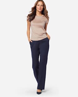 WOMEN'S SEASONLESS WOOL LINED STRAIGHT LEG PANTS IN MIDNIGHT NAVY image number 1