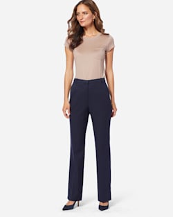 ALTERNATE VIEW OF WOMEN'S SEASONLESS WOOL LINED STRAIGHT LEG PANTS IN MIDNIGHT NAVY image number 2