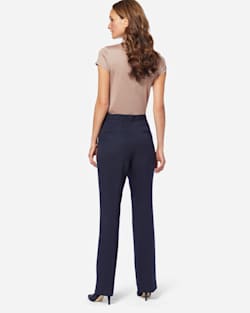 BACK VIEW OF WOMEN'S SEASONLESS WOOL LINED STRAIGHT LEG PANTS INI MIDNIGHT NAVY image number 3