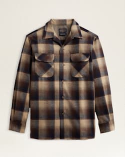 MEN'S PLAID BOARD SHIRT IN BROWN/NAVY OMBRE image number 1
